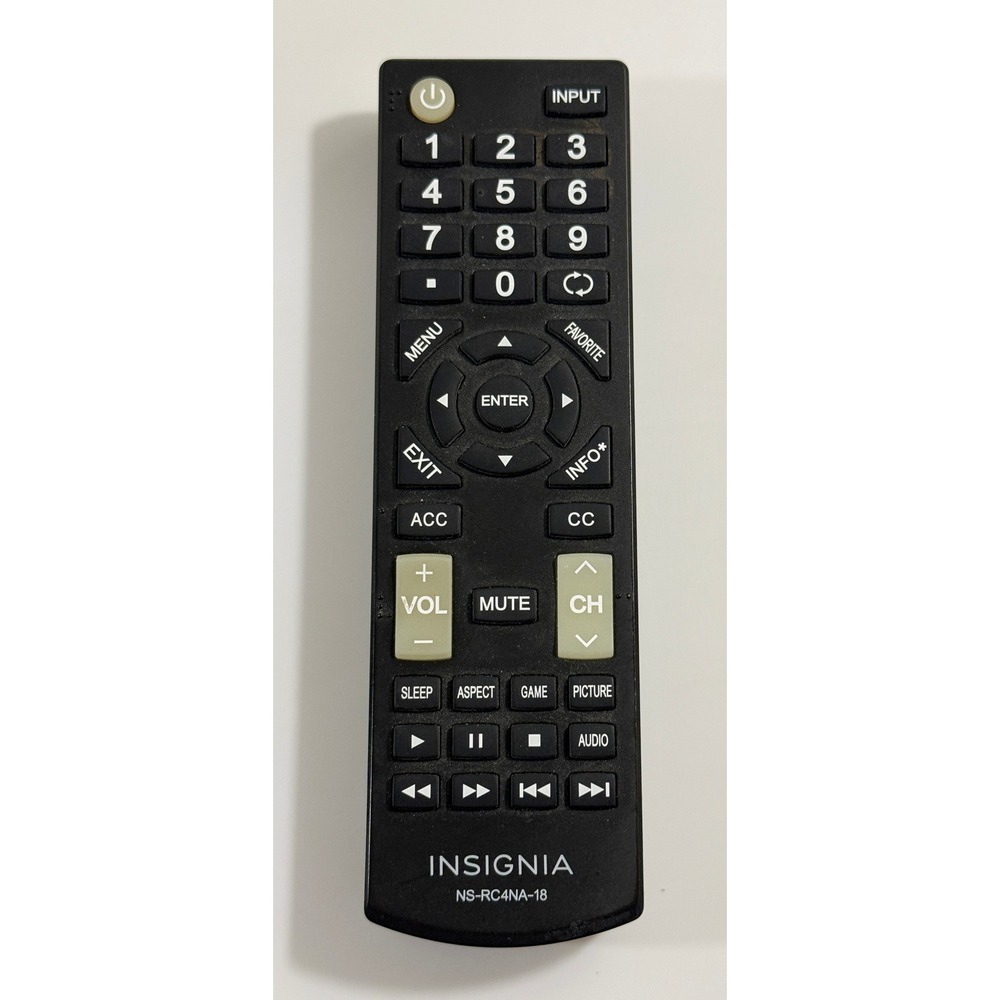 Insignia TV Remote Control NS-RC4NA-18 Black Replacement TV Remote